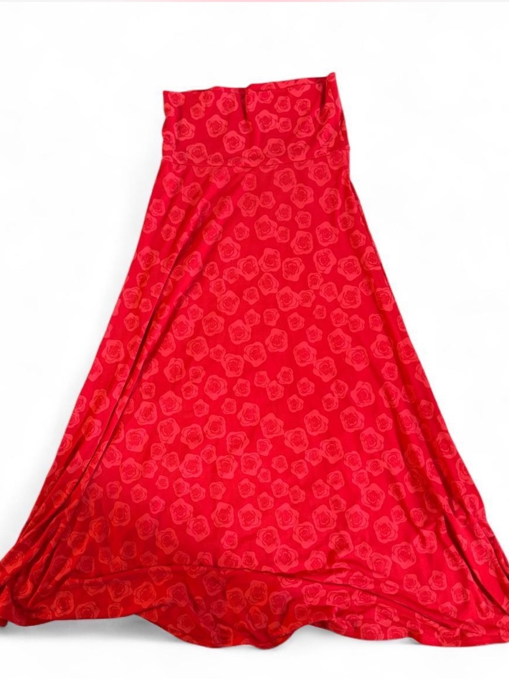 LuLaRoe Red Floral-Print Maxi Skirt
